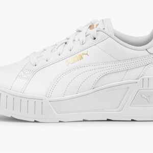 Puma White Sneakers with Gold Accents